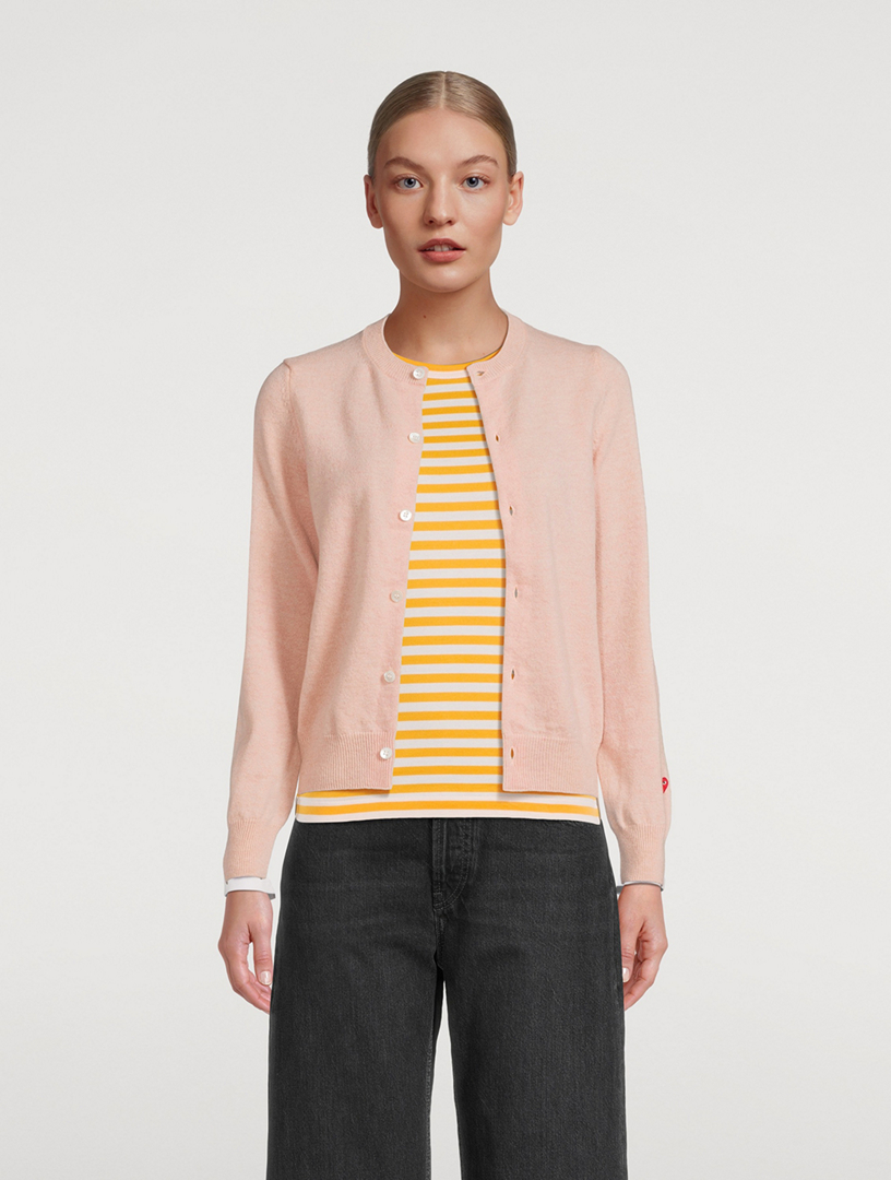 COMME DES GARÇONS PLAY Wool Cardigan | Holt Renfrew