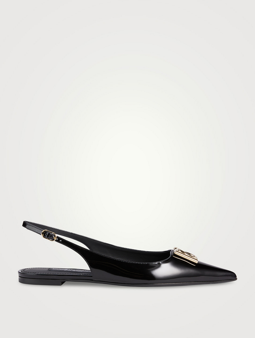 Lollo Patent Leather Slingback Flats