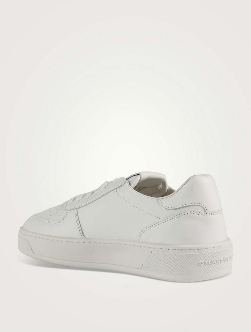 Courtside Pearl-Embellished Leather Sneakers