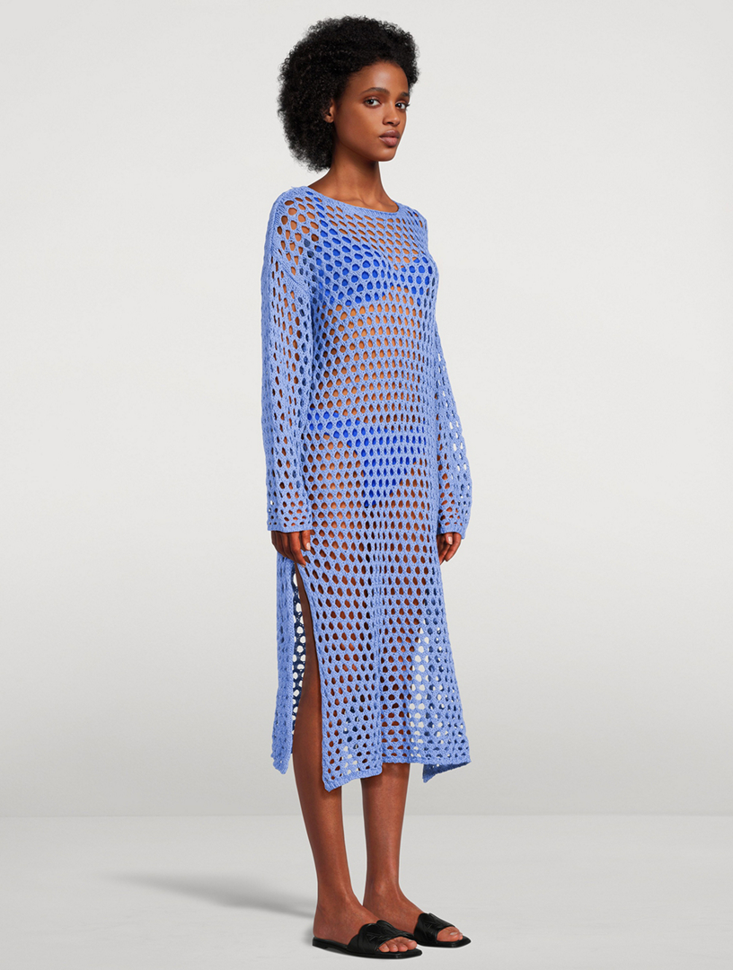 zulu and zephyr crochet dress Sky Crochet Knit Dress  lobo nosara