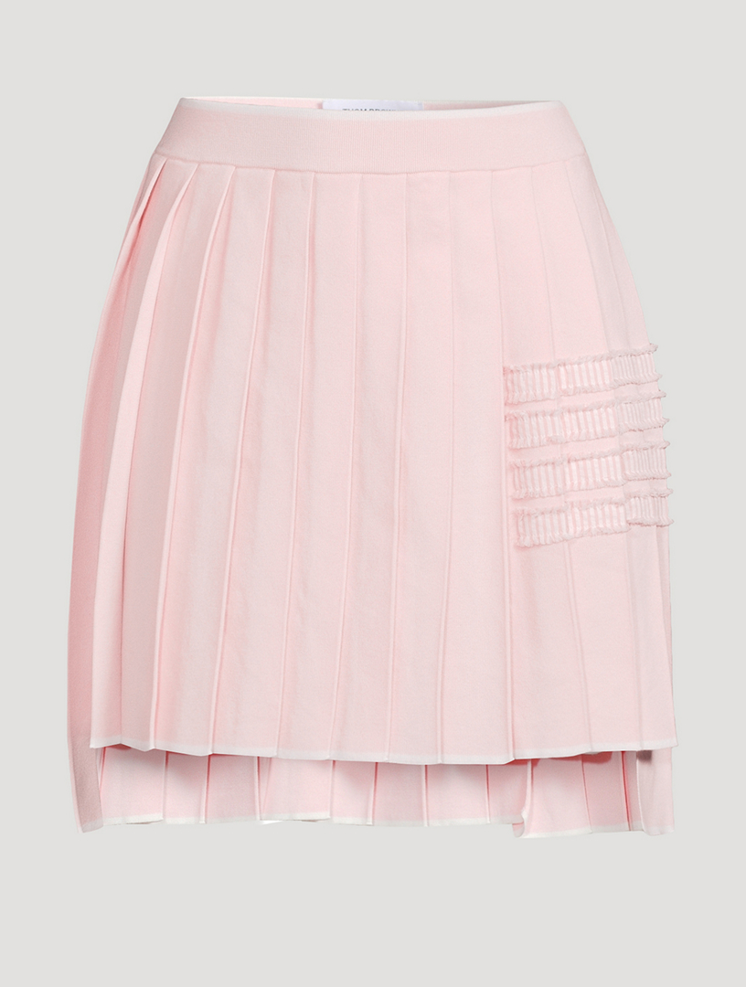 Pleated Cotton Mini Skirt