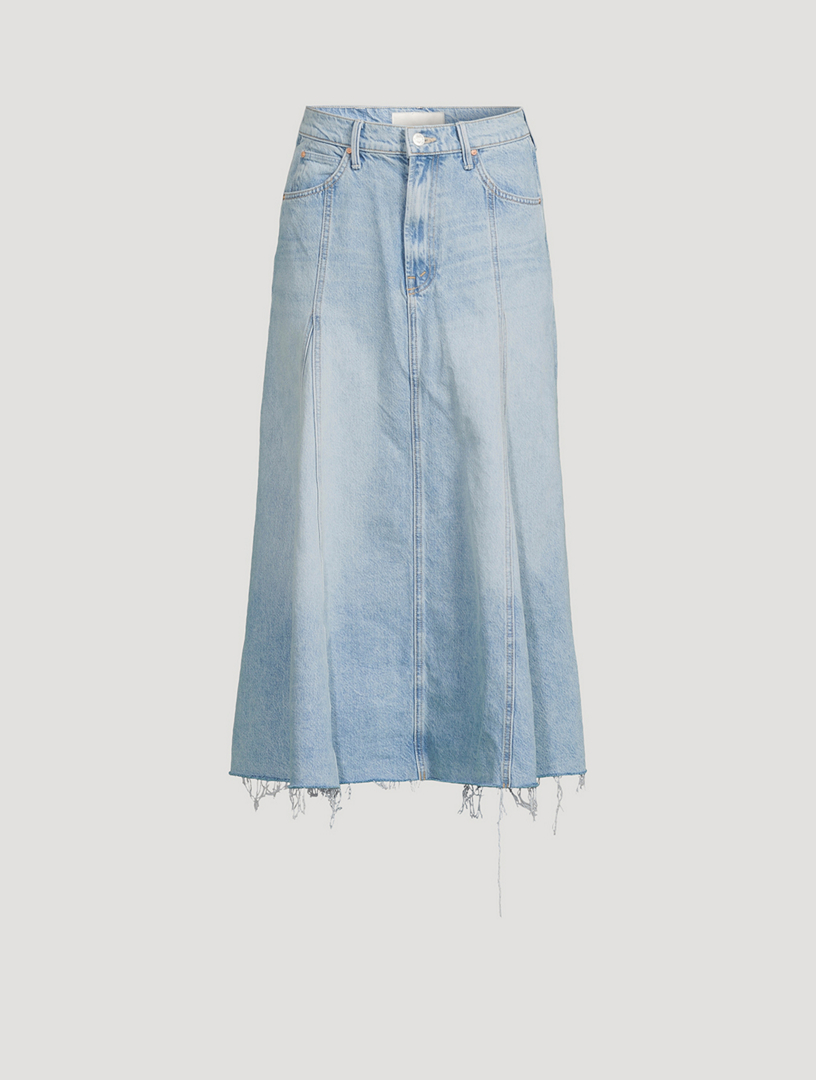 The Full Swing Denim Midi Skirt