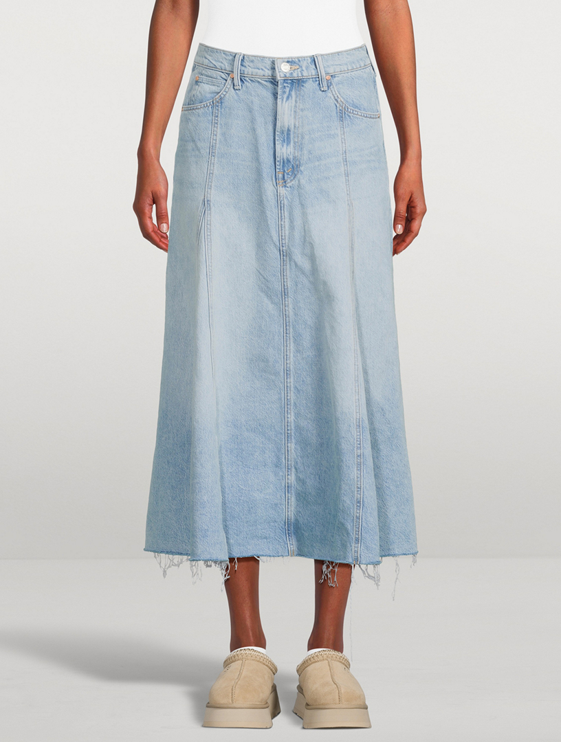 MOTHER The Full Swing Denim Midi Skirt