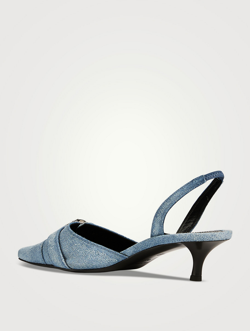 Voyou Denim Slingback Pumps