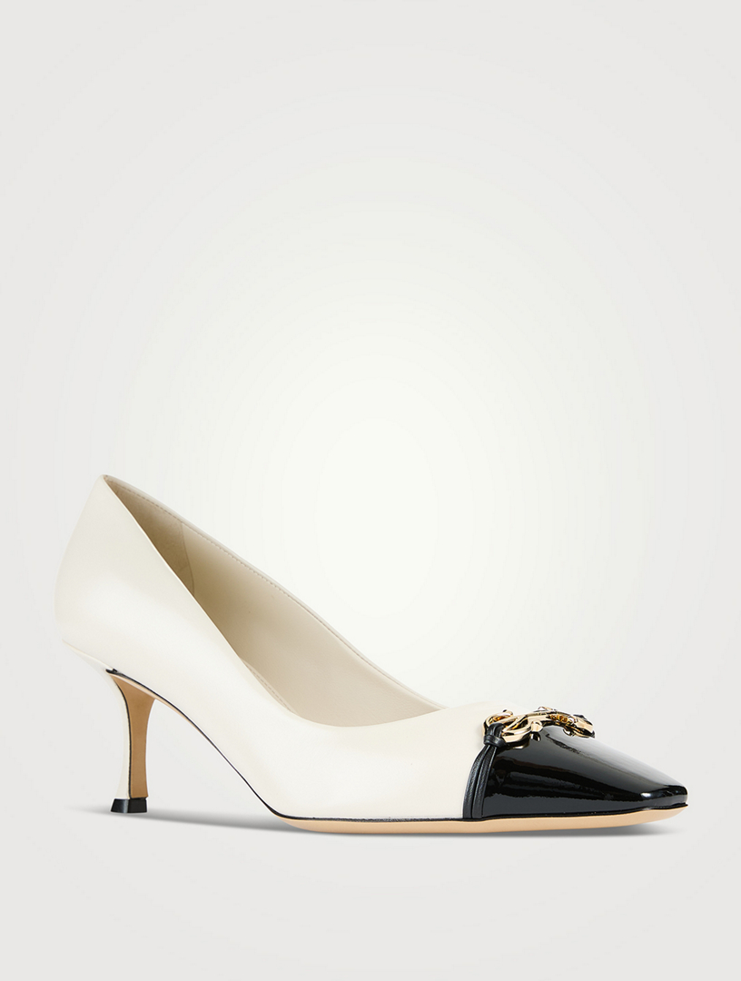 Bria Leather Cap-Toe Pumps