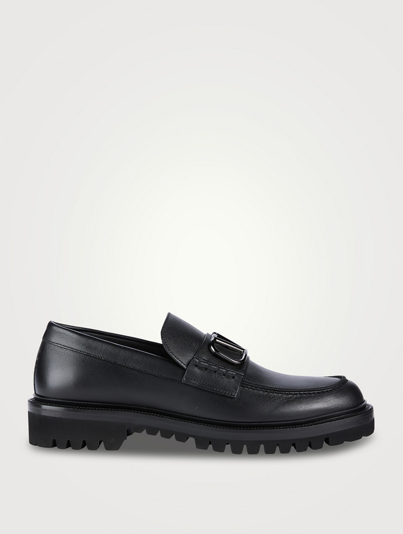 VLogo Signature Leather Loafers