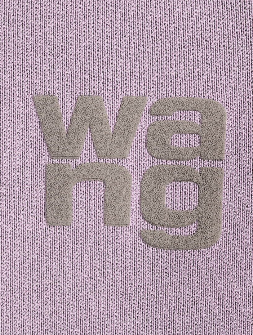 NWT Alexander Wang Logo Embroidery Sweatshirt Bra Cropped Top Grey L
