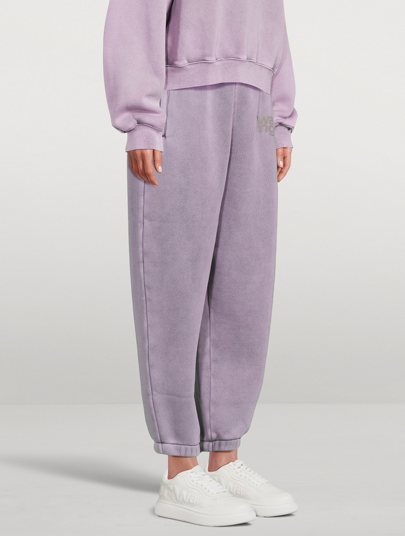 T BY ALEXANDER WANG, Puff Logo Terry Sweatpants, PINK, Women