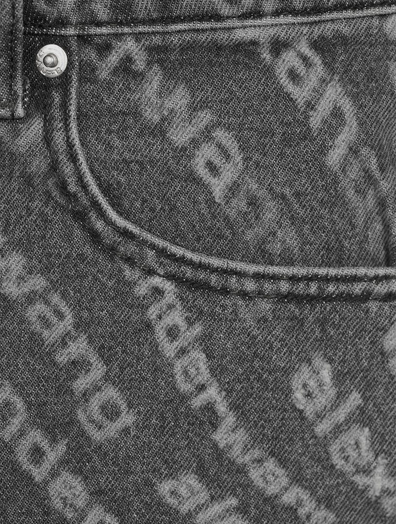 Bite Denim Shorts Logo Print