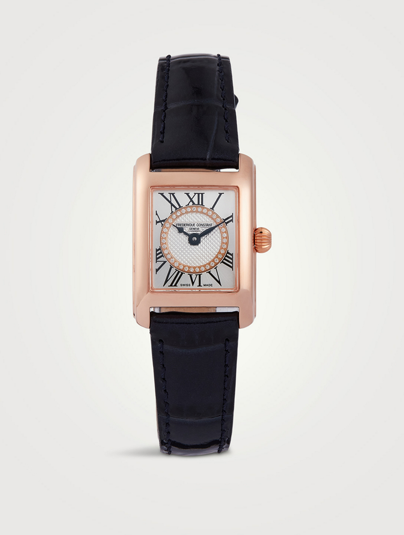 Classics Carrée Quartz Leather Strap Watch