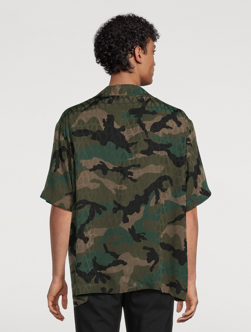 Toile Iconographe Camouflage Silk Bowling Shirt