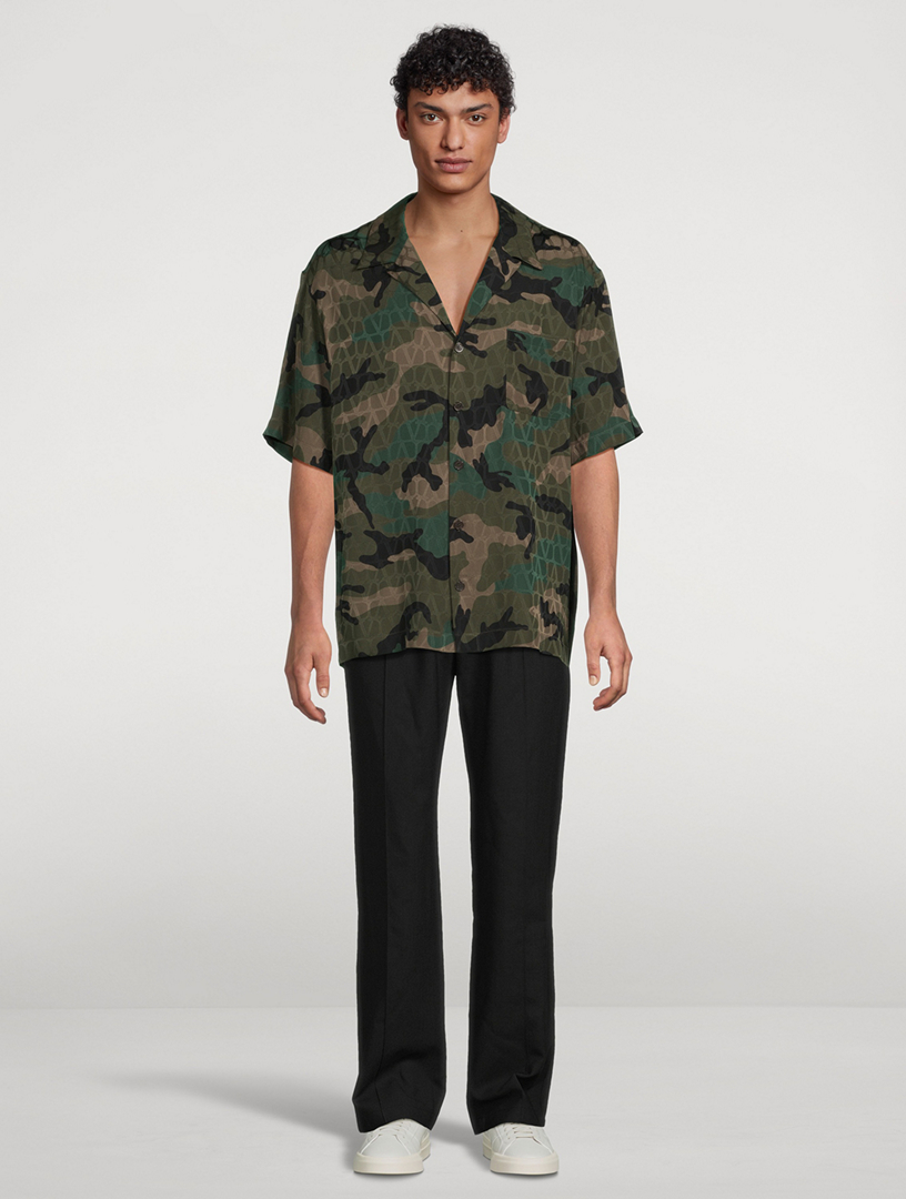 Toile Iconographe Camouflage Silk Bowling Shirt