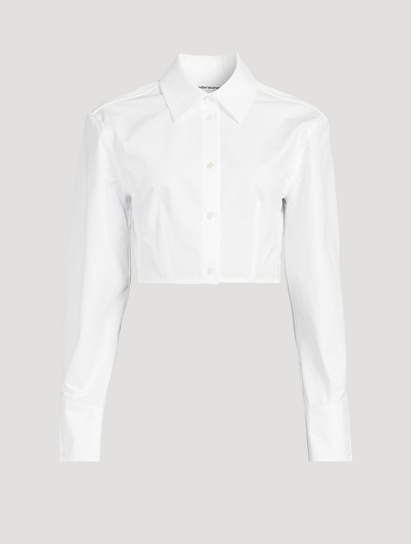 Cropped Poplin Shirt With Boning