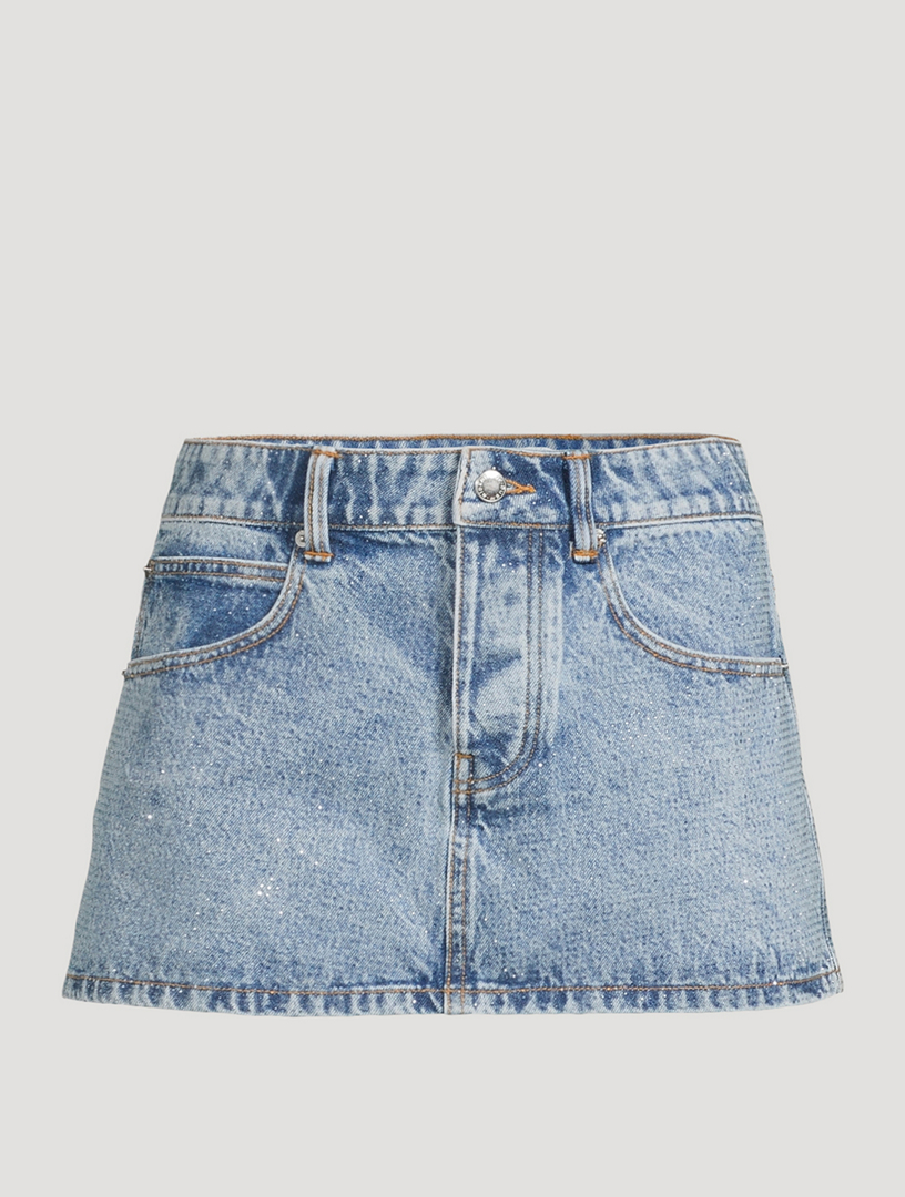 Hotfix Denim Mini Skirt