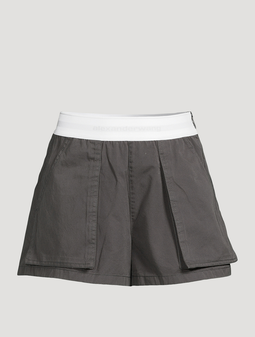 Frankfort-Black. Black high-waisted linen shorts with bow tie front and  pockets. Black shorts. Spri…