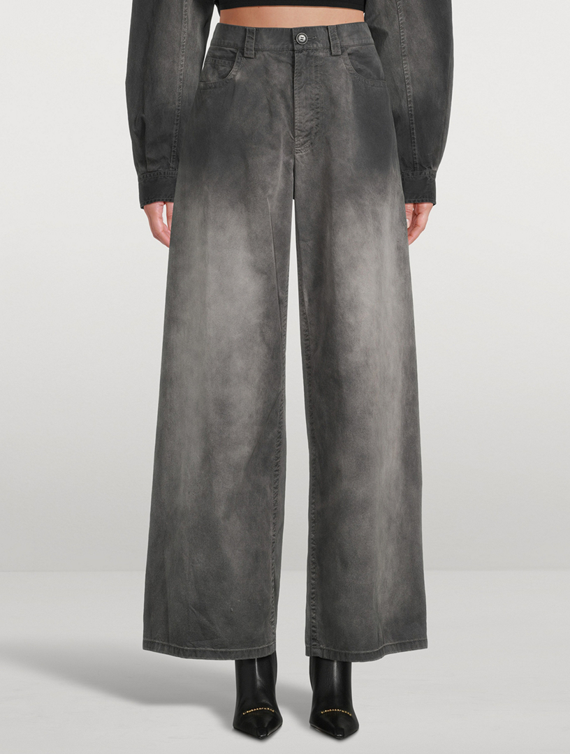 Cotton Low-Rise Pants