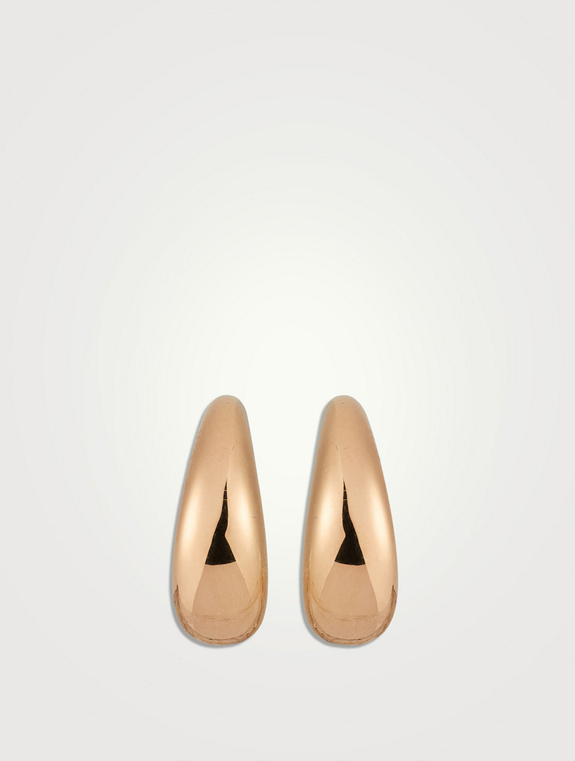 Jumbo 14K Gold Dome Hoop Earrings