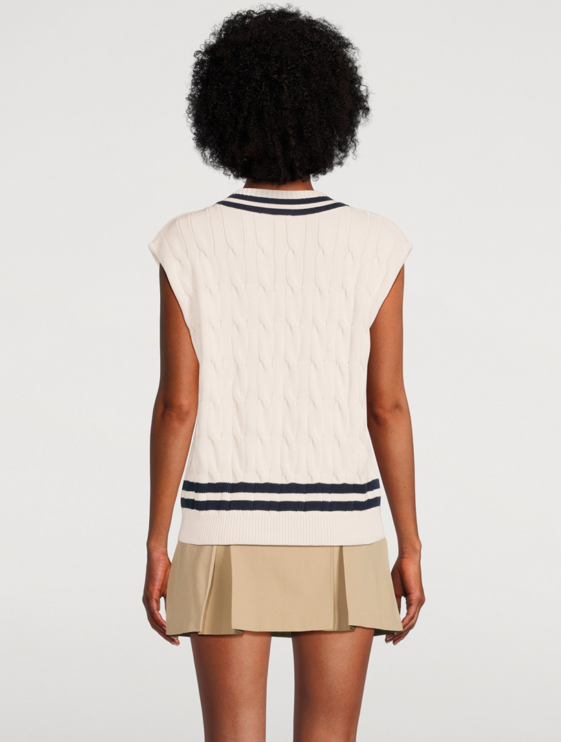 Sporty & Rich x Prince Cable-Knit Sweater Vest