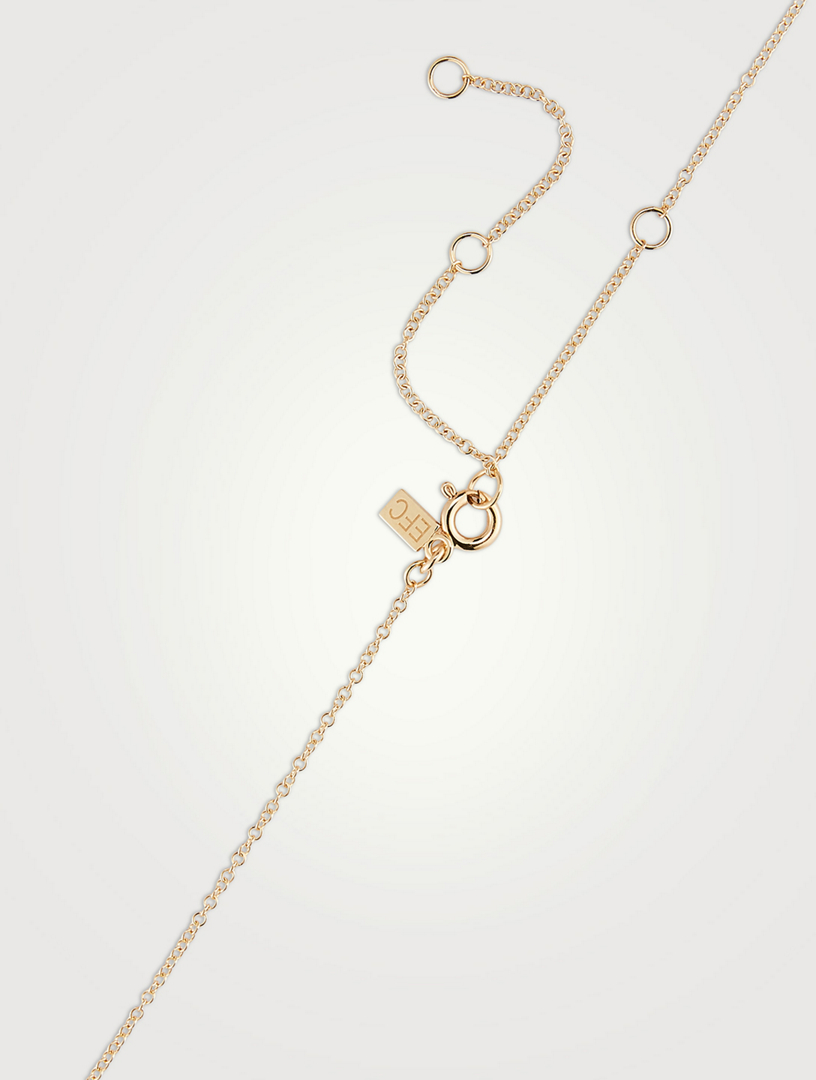 Mini 14K Gold Diamond Chevron Necklace