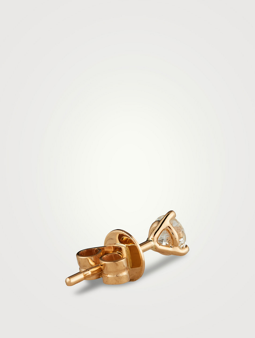 14K Gold Jumbo Solitaire Diamond Stud Earring
