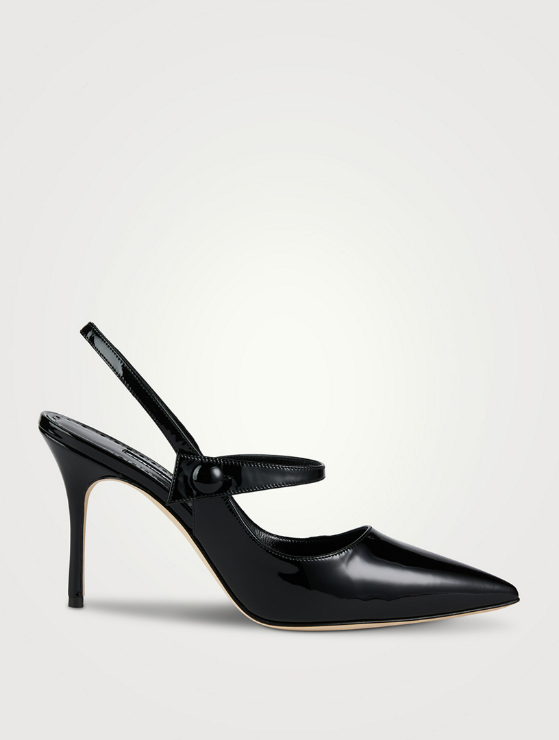 MANOLO BLAHNIK Didion Patent Leather Slingback Pumps | Holt Renfrew