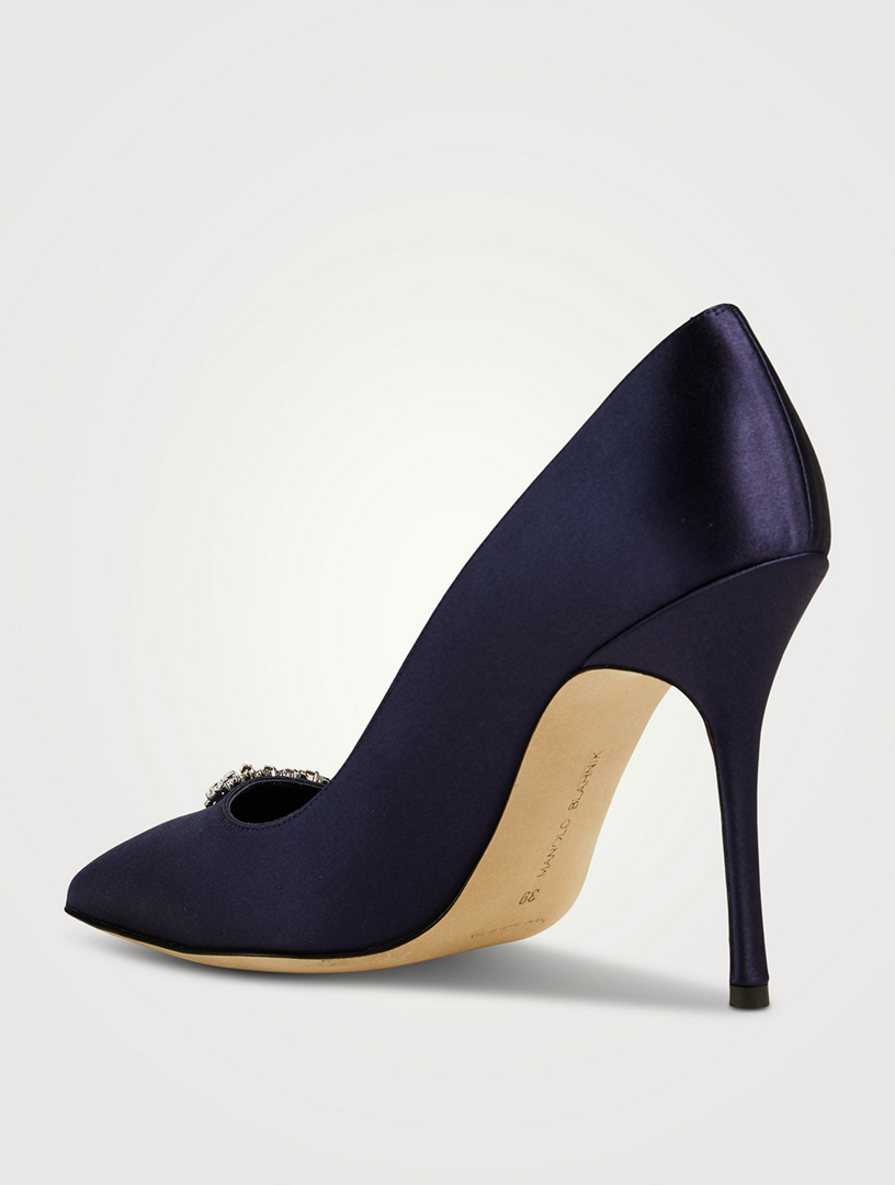 Pluma Crystal Satin Pumps
