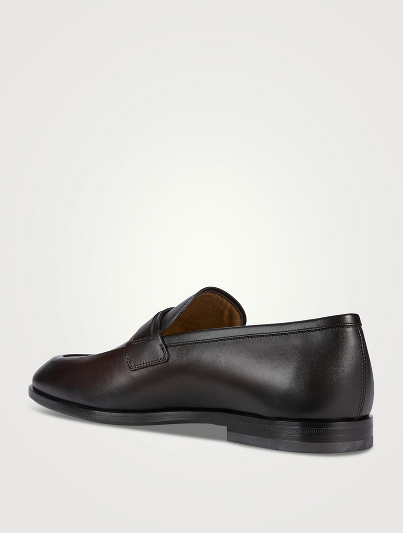 Leather Loafers With Gancini Ornament