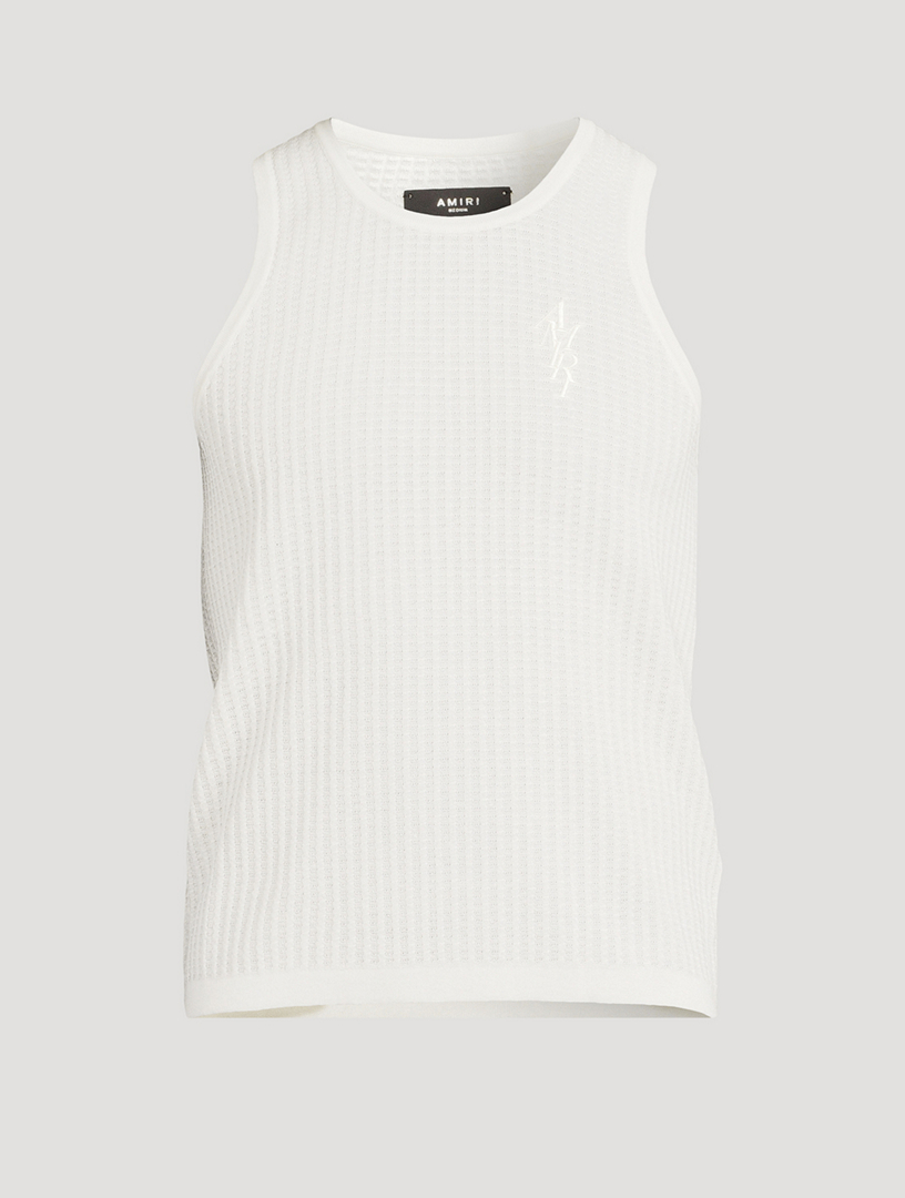 Linen-Blend Waffle Stitch Tank Top