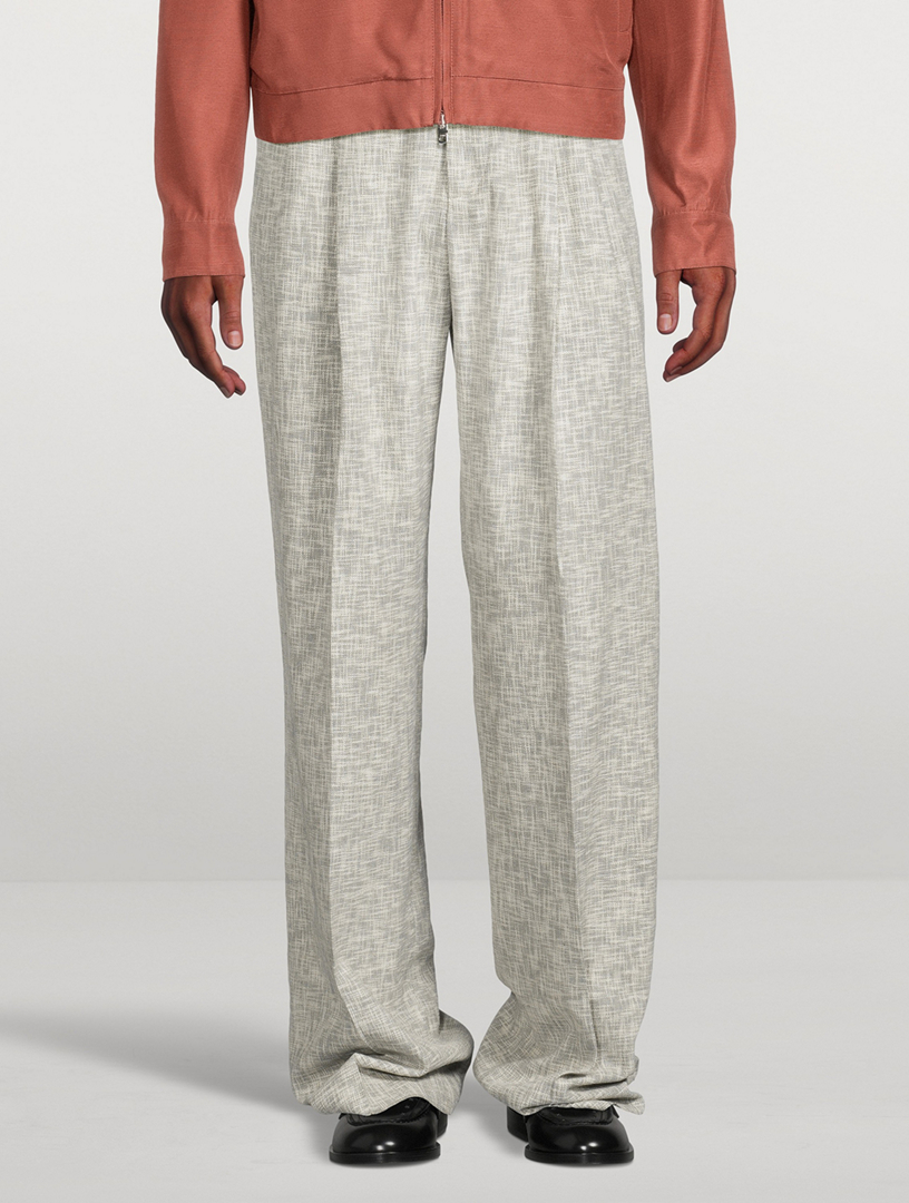 AMIRI Wool-Blend Crosshatch Pants