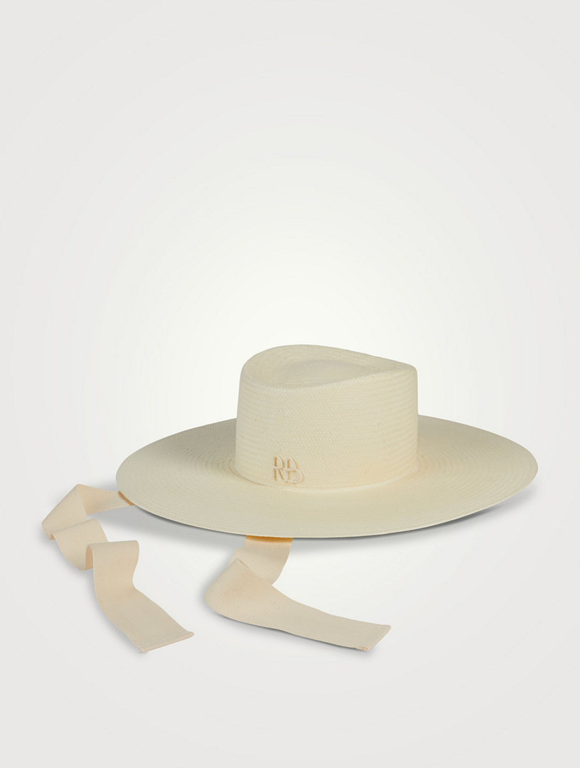 Straw Gambler Hat With Ties