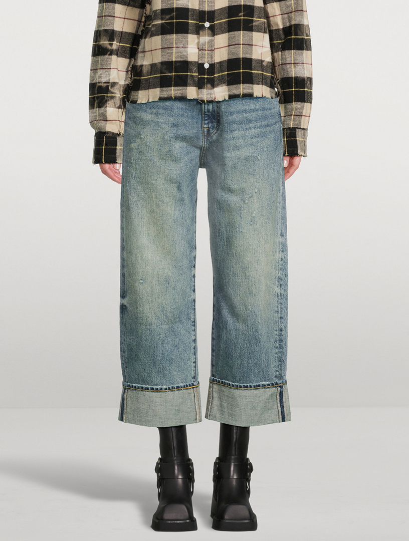 X-BF Cuffed Wide-Leg Jeans