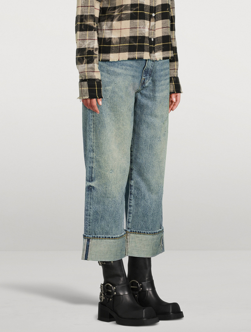 X-BF Cuffed Wide-Leg Jeans