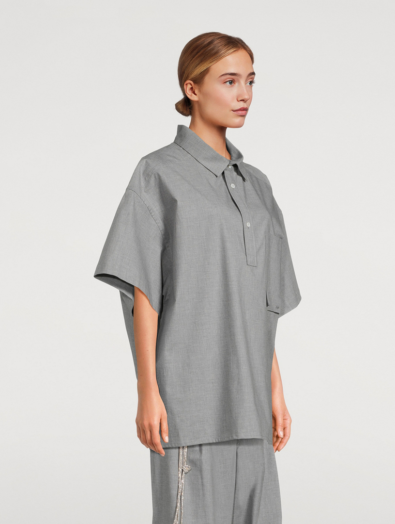 Alec Oversized Poplin Polo Shirt
