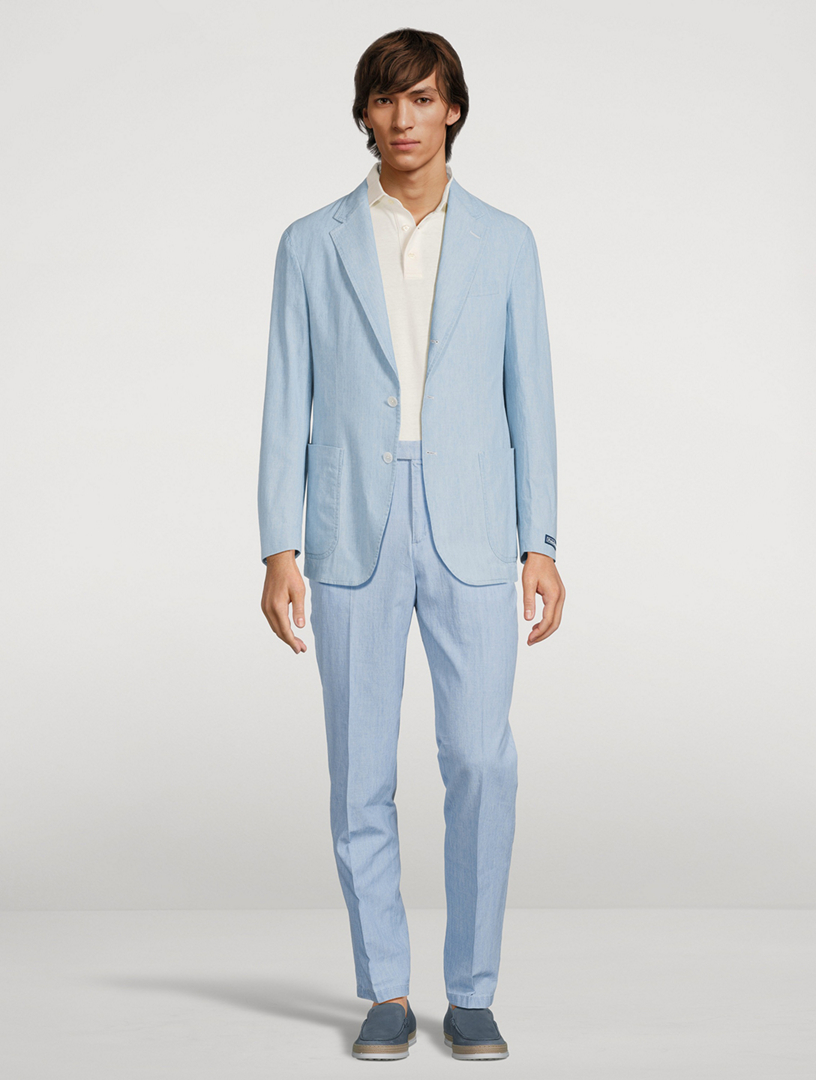 Chambray Soft Tailored Suit Jacket