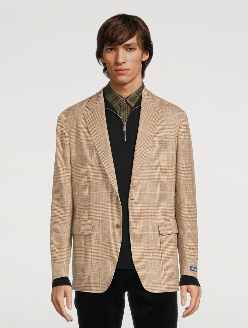 POLO RALPH LAUREN Tweed Soft Tailored Jacket In Plaid Print