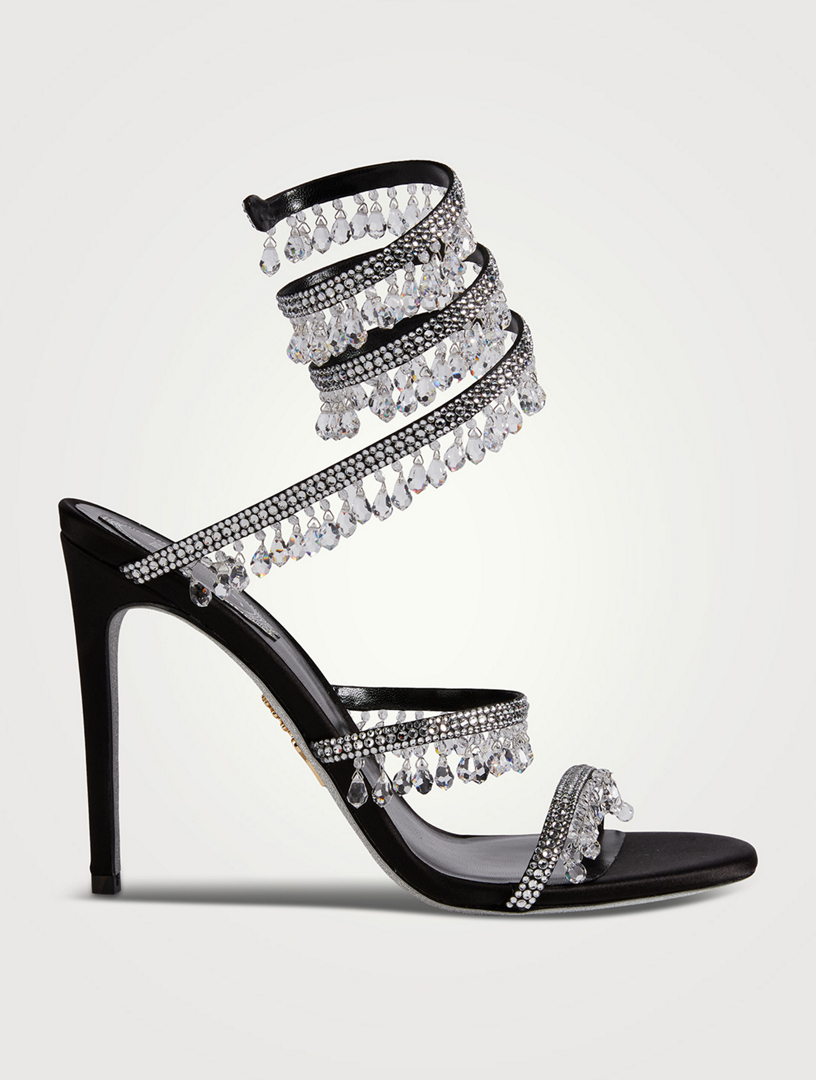 Chandelier Crystal Satin Stiletto Sandals