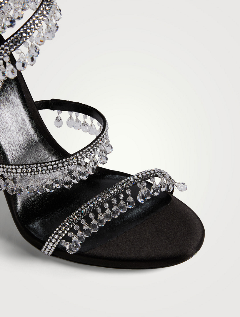 Chandelier Crystal Satin Stiletto Sandals