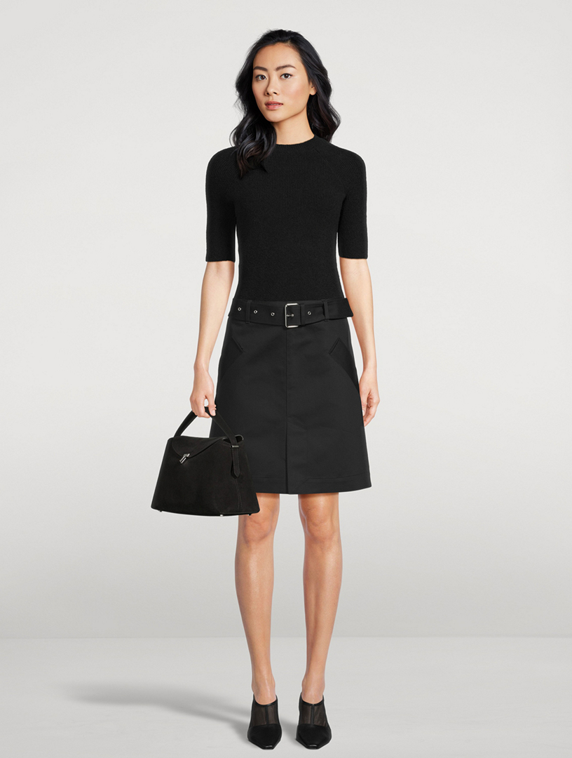 Belted Trench Skirt