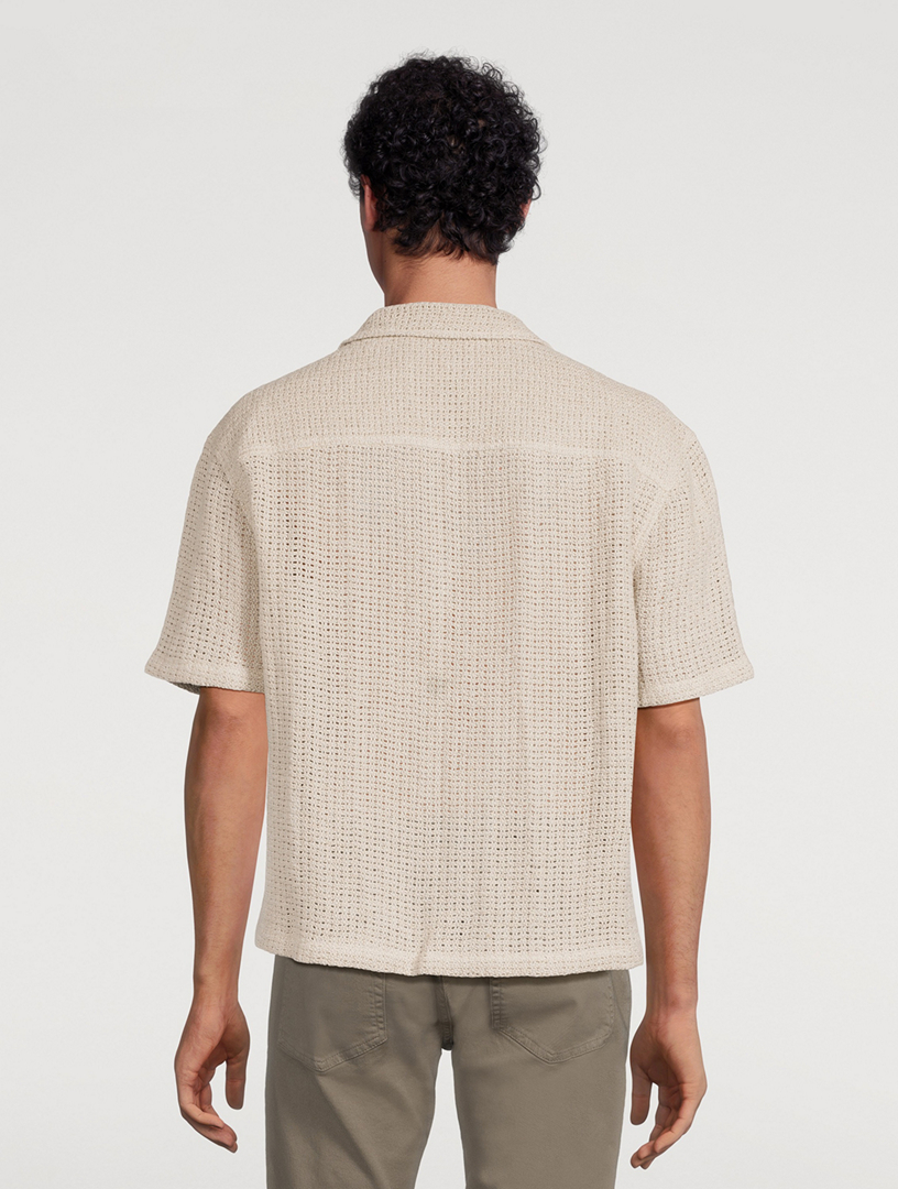 Open Weave Short-Sleeve Shirt