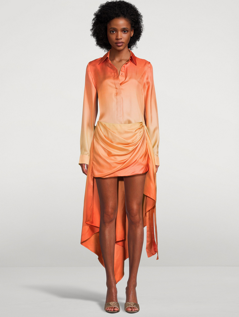 ZIMMERMANN Tranquility Draped Silk Mini Skirt | Holt Renfrew