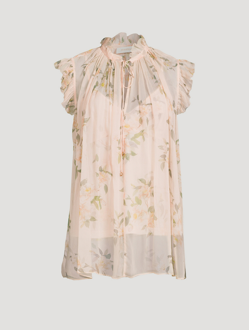 Natura Sleeveless Blouse In Floral Print