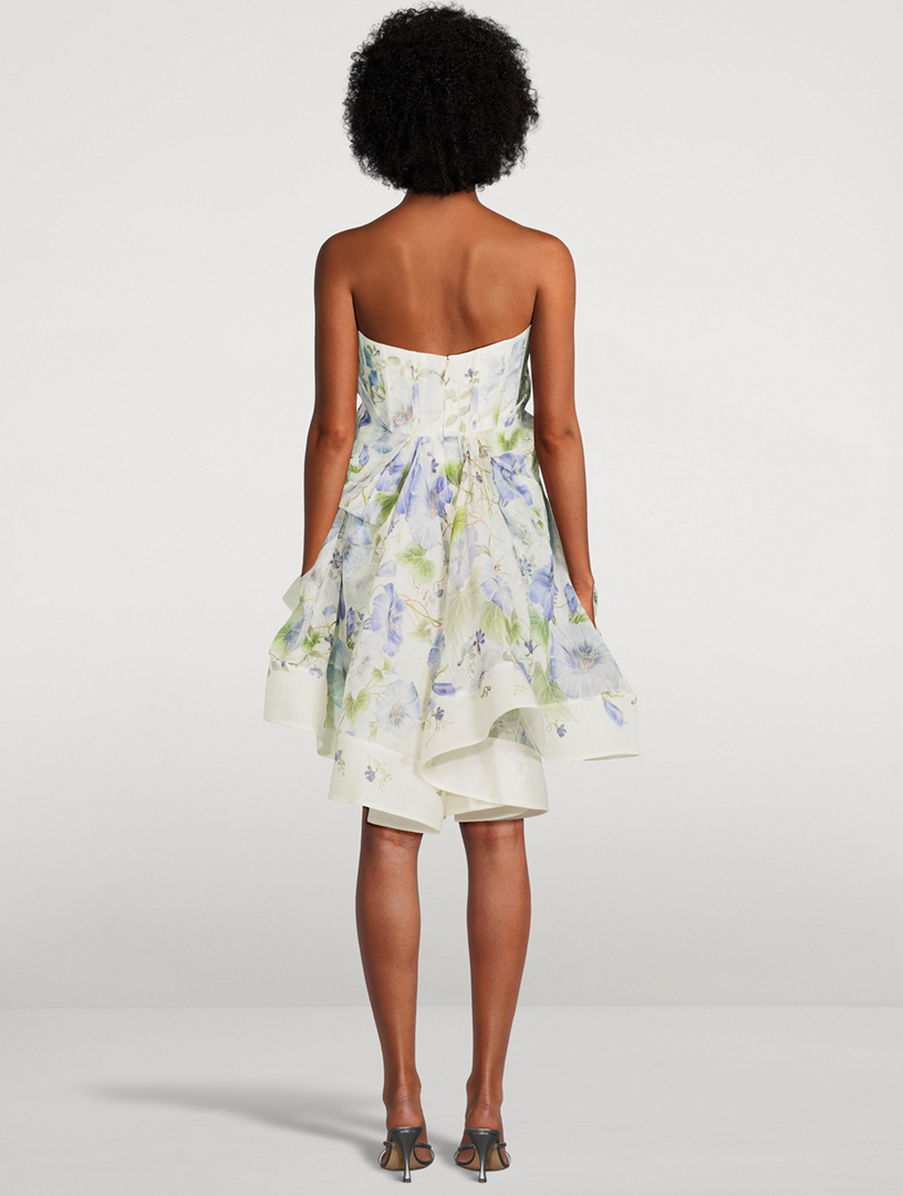 Natura Asymmetric Mini Dress Floral Print