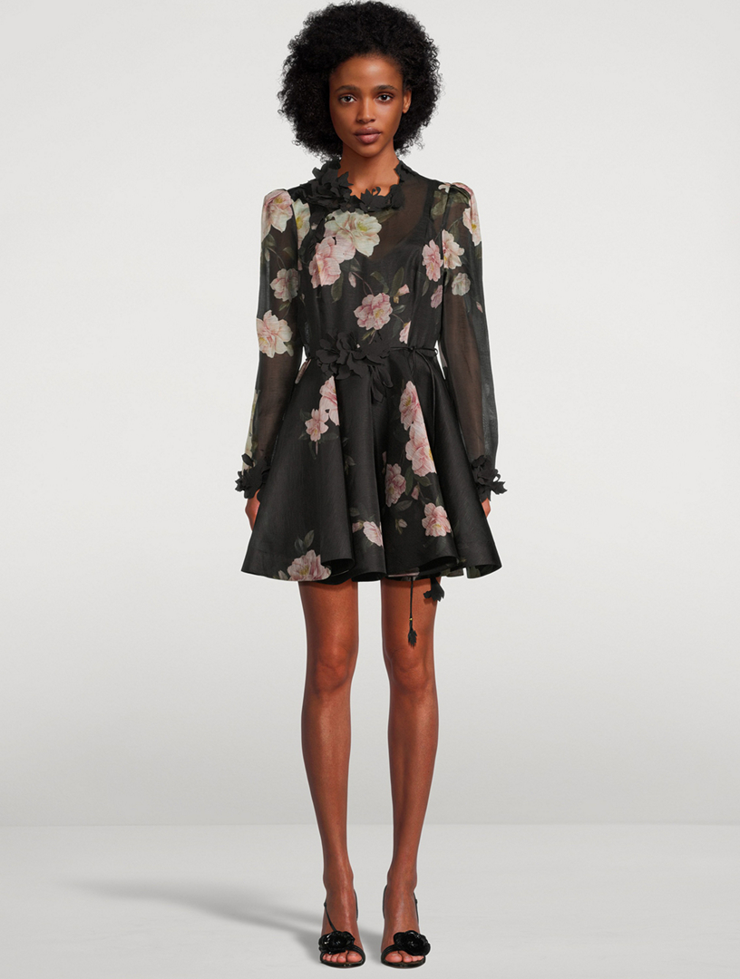 ZIMMERMANN Natura Linen And Silk Mini Dress | Holt Renfrew