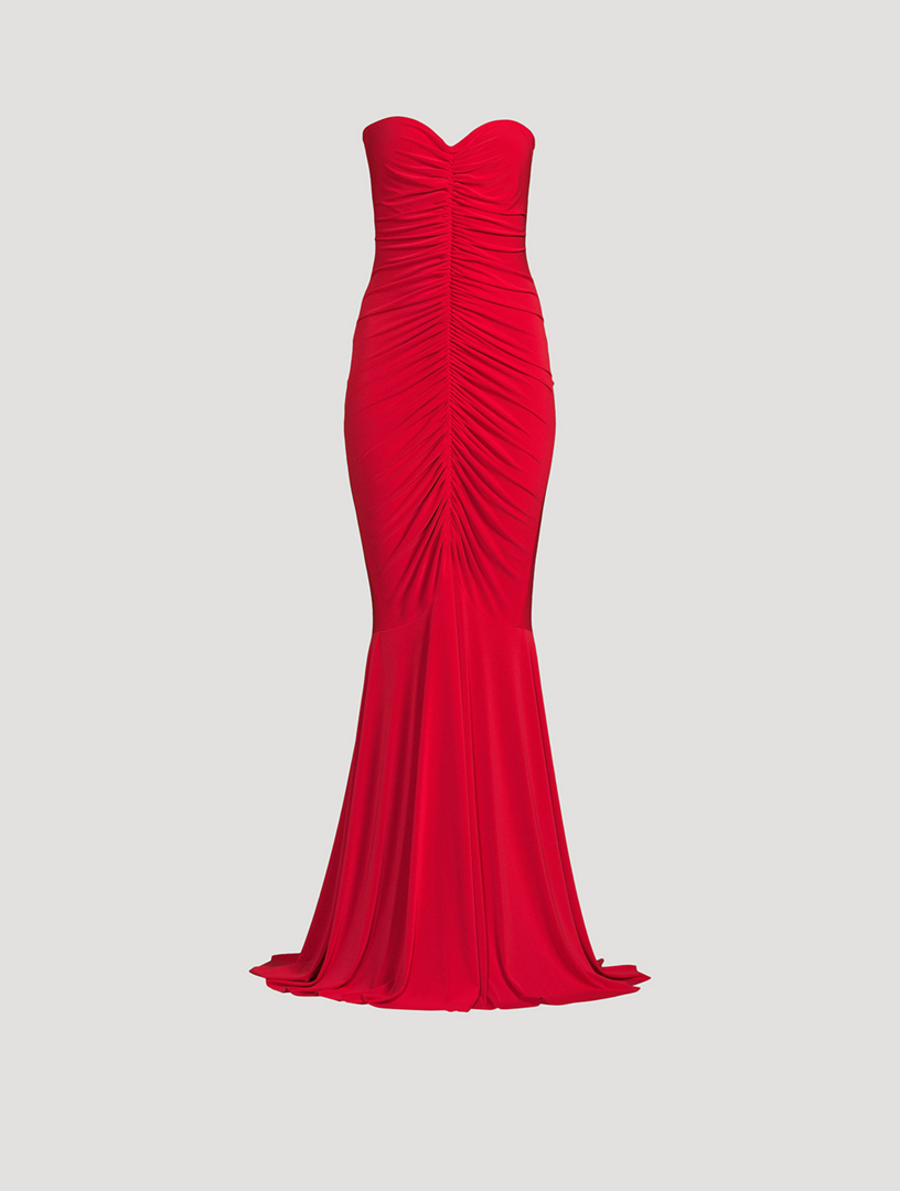 strapless open back dress Norma Kamali Convertible Women's Dress Tiger Red : XL (Women's 10)