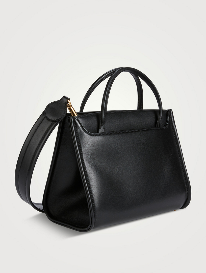 Small VLOGO Locker Leather Satchel