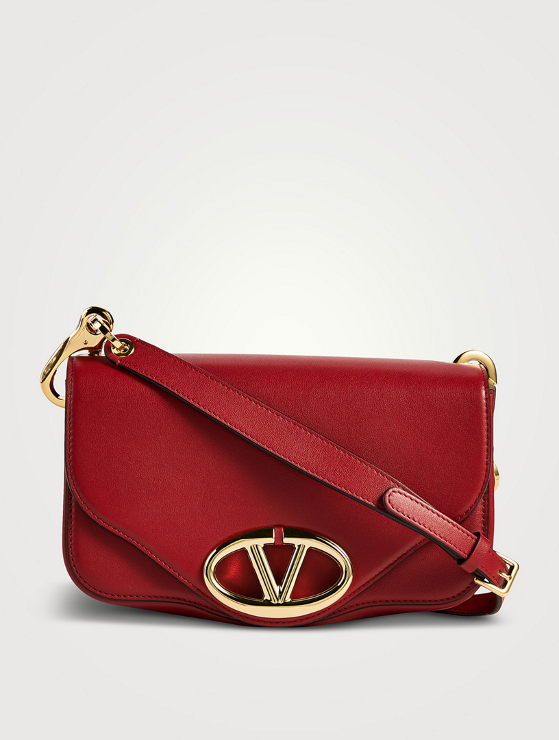 Small VLogo Leather Crossbody Bag