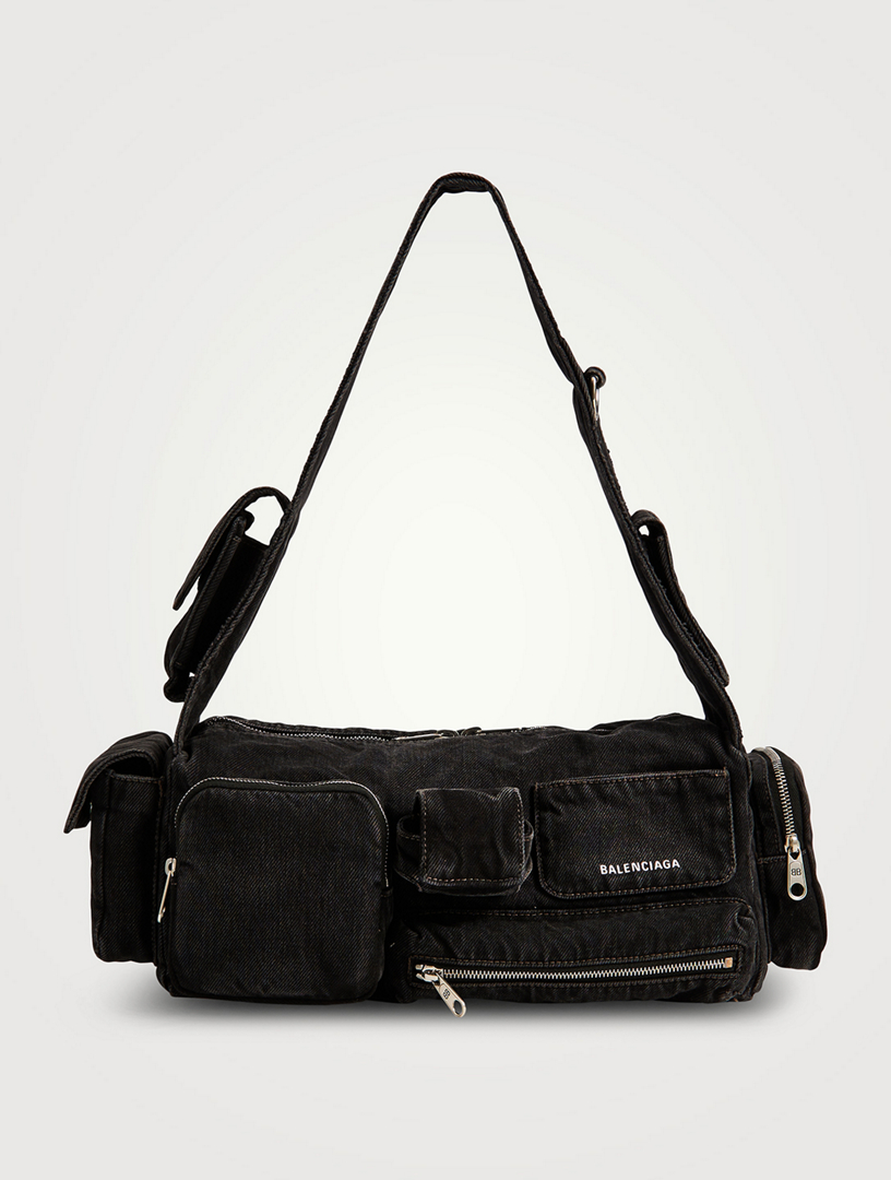 Balenciaga small Superbusy sling shoulder bag men Cotton One Size Black