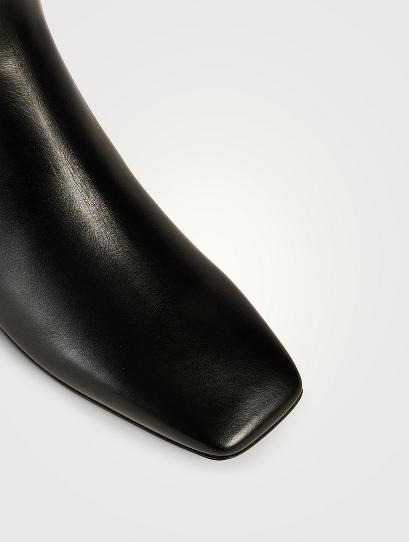 Rockstud Leather Ankle Boots