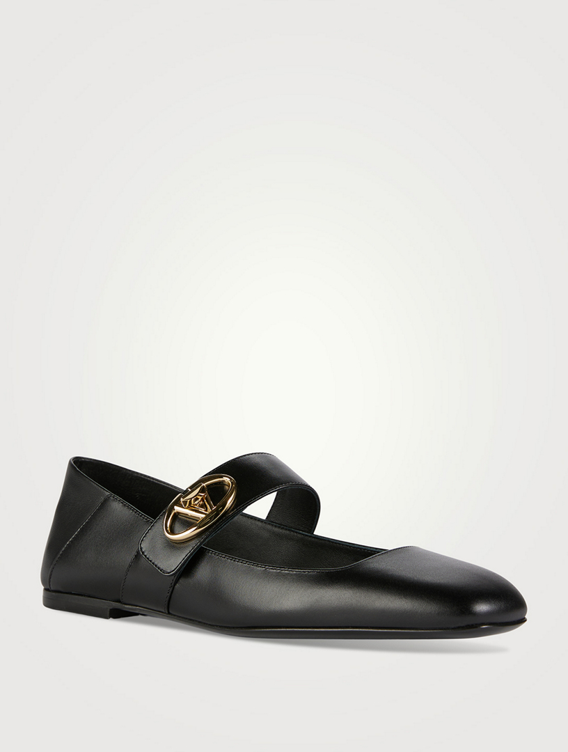 VLOGO Locker Leather Mary Jane Ballet Flats