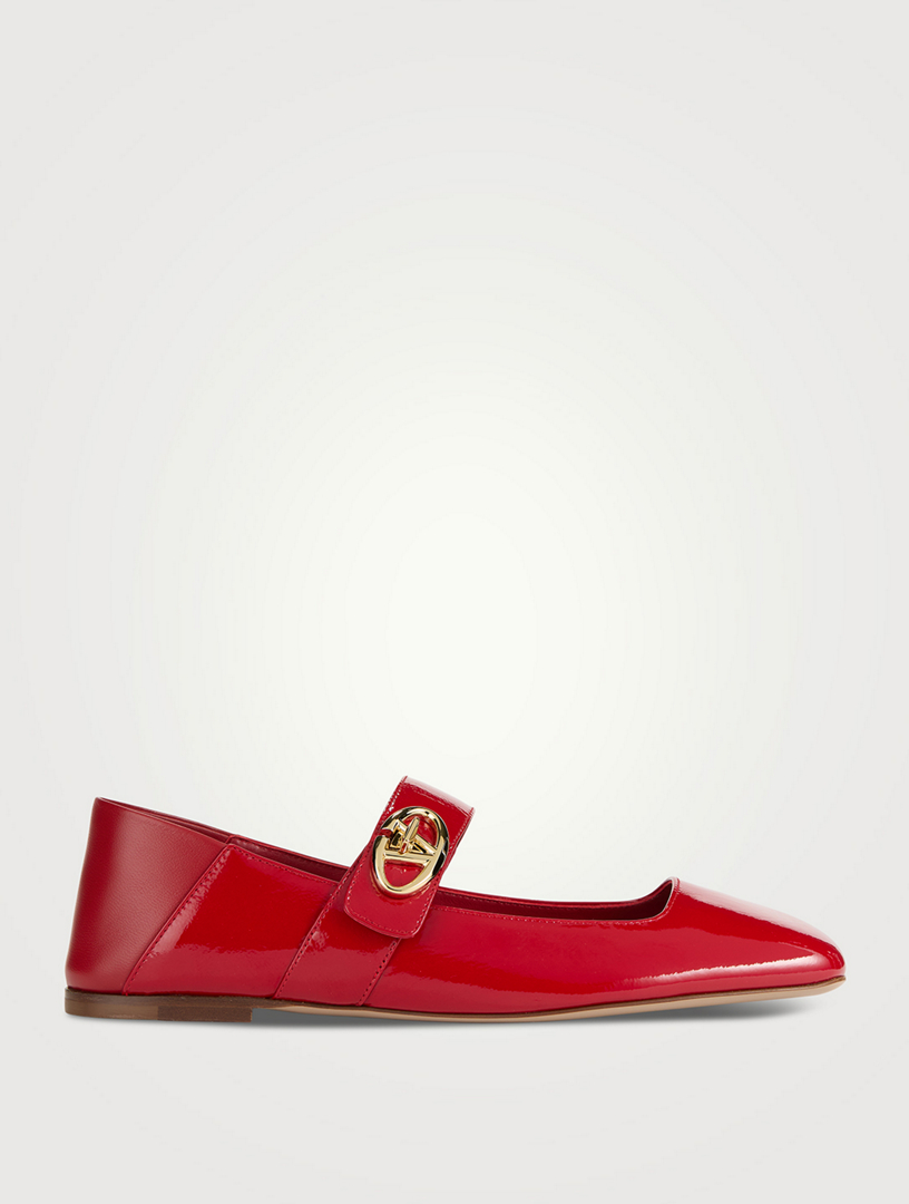 VLOGO Locker Leather Mary Jane Ballet Flats